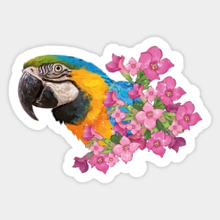 Blue and yellow macaw Sticker